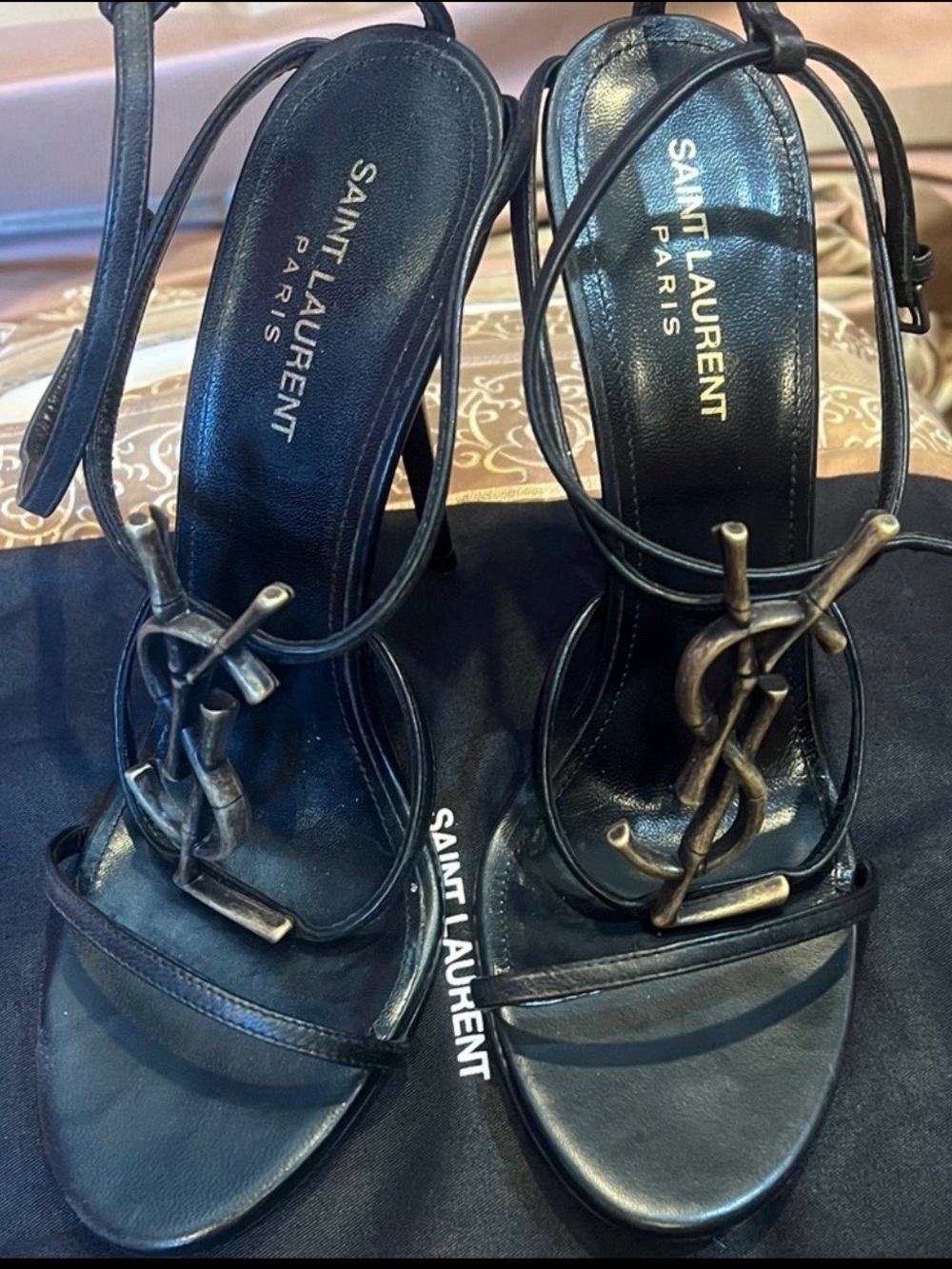 Saint Laurent  Elegant Black Strappy sandals